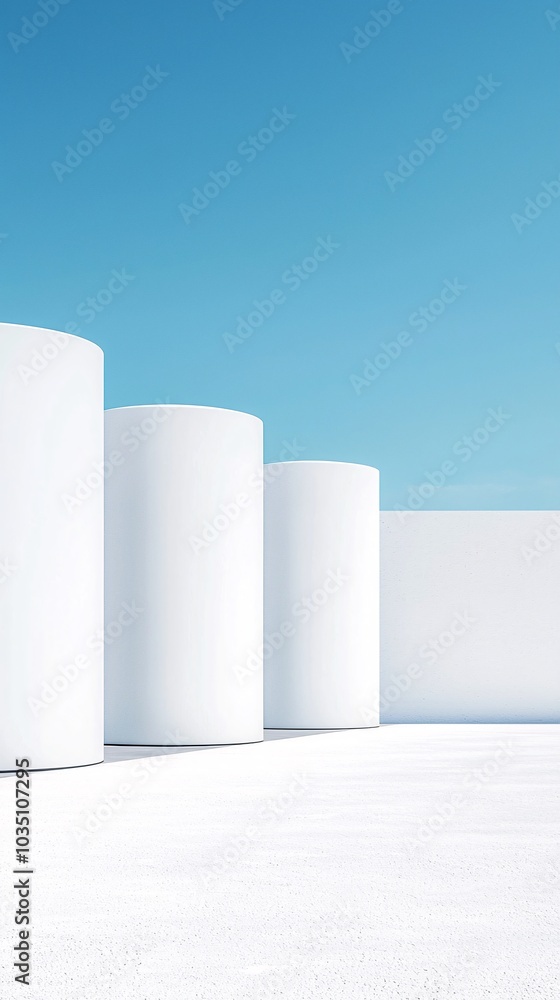 Large storage tanks at a fuel refinery, clean and organized industrial setting Large storage tanks at a fuel refinery, clean and organized industrial setting