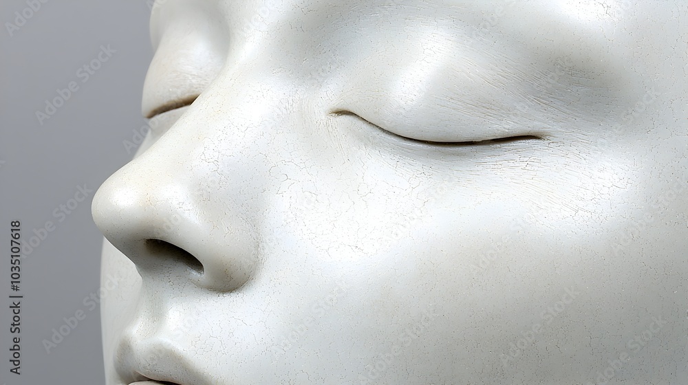 Closeup portrait of a young beautiful woman with smooth radiant and flawless skin texture on the forehead and cheek Elegant and natural feminine facial features in a serene tranquil expression Closeup portrait of a young beautiful woman with smooth radiant and flawless skin texture on the forehead and cheek Elegant and natural feminine facial features in a serene tranquil expression