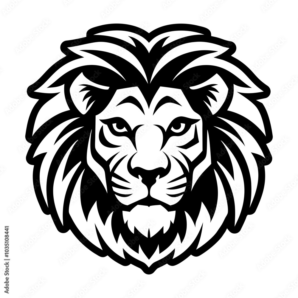 Fototapeta premium Lion icon in glyph style