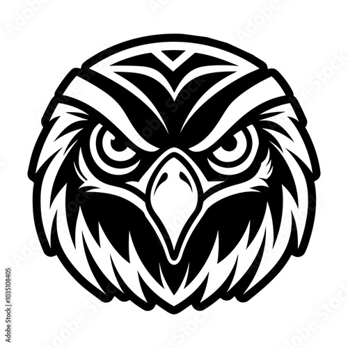 Falcon face icon in glyph style 