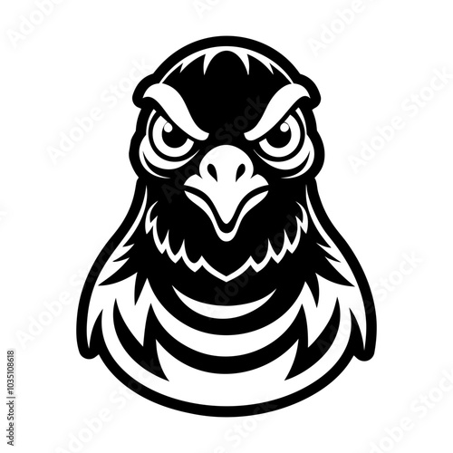 A glyph style icon of pigeon head 