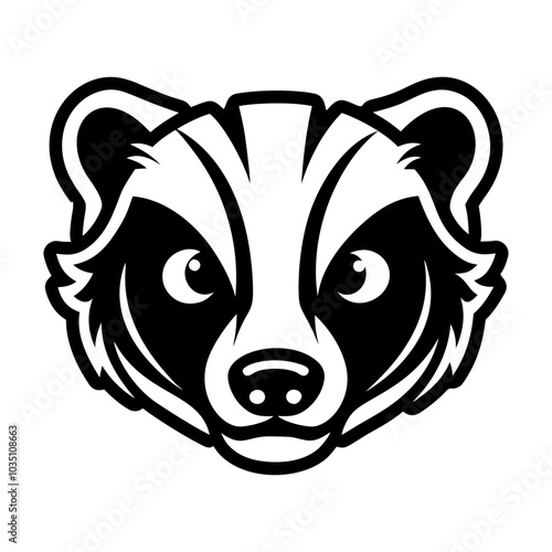 Skunk face icon in glyph style 