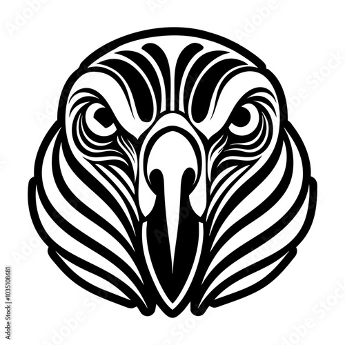 Crow face icon in filled style 