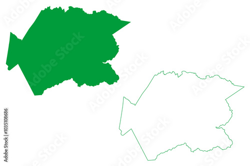 Sao Sebastiao do Passe municipality (Bahia state, Municipalities of Brazil, Federative Republic of Brazil) map vector illustration, scribble sketch Sao Sebastiao do Passe map