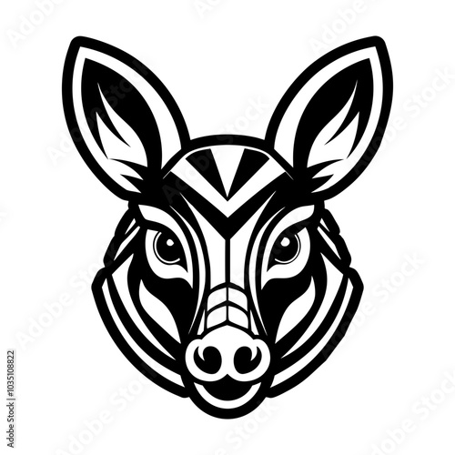 Aardvark face icon in filled style 