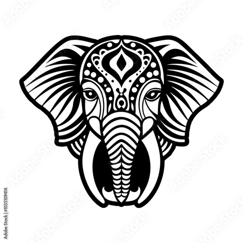A glyph style icon of an elephant 