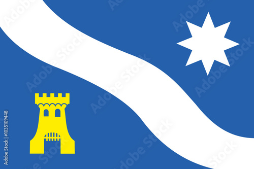 Flag of Alphen aan den Rijn City and Municipality (South Holland or Zuid-Holland province, Kingdom of the Netherlands, Holland)