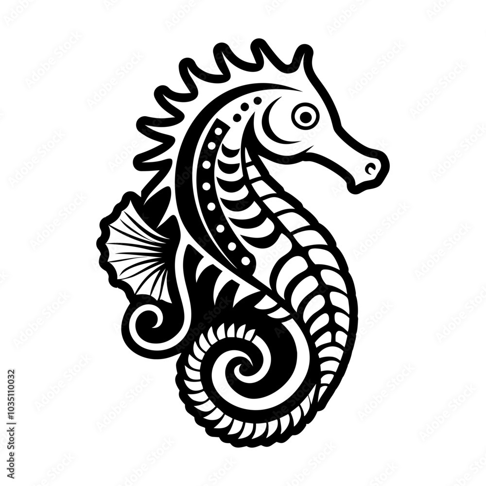 Seahorse icon in glyph style Seahorse icon in glyph style