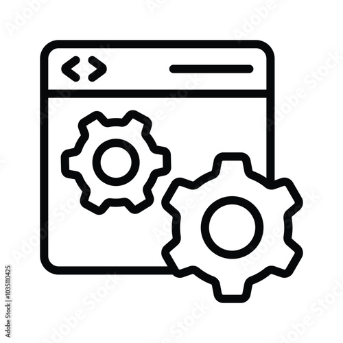 Cogwheel with website denoting concept icon of website setting