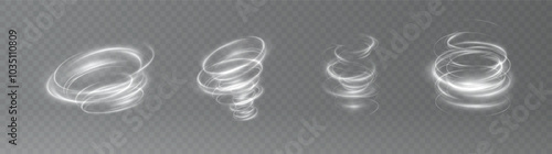 Cold winter wind texture. Holiday vector blizzard. Christmas effect of a cold blizzard. Vector tornado white, winter whirlwind white , light funnel white , swirling white lines light. Festive twirl.