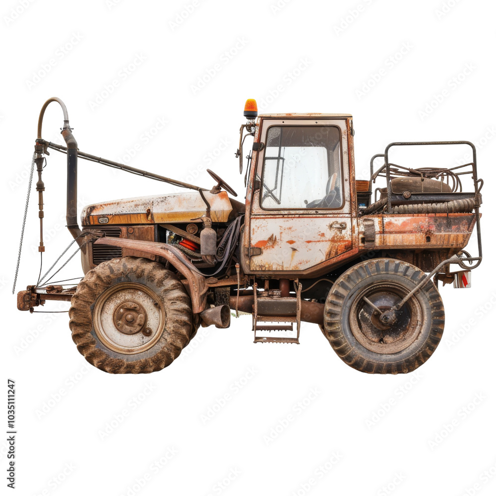 Naklejka premium A crop sprayer, farm equipment, photograph style, isolated on transparent background