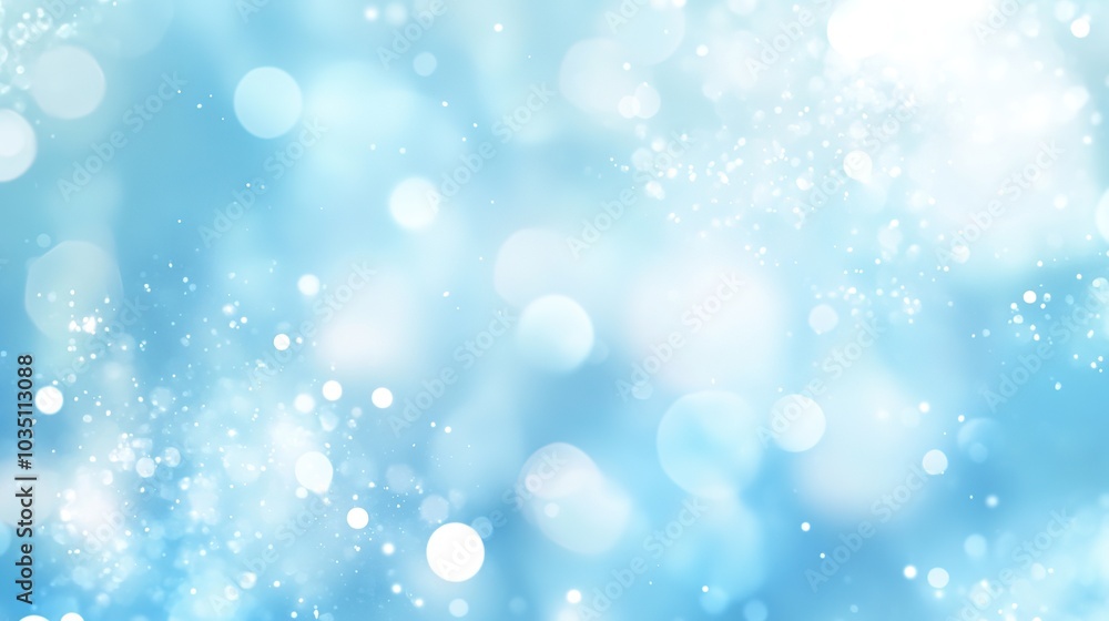 Soft Blue Background with Floating Light Bokeh Effect Soft Blue Background with Floating Light Bokeh Effect