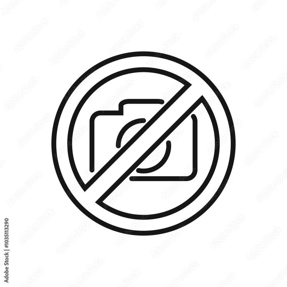 Editable vector icon of a no camera, perfect for use in presentations, websites, or app Editable vector icon of a no camera, perfect for use in presentations, websites, or app