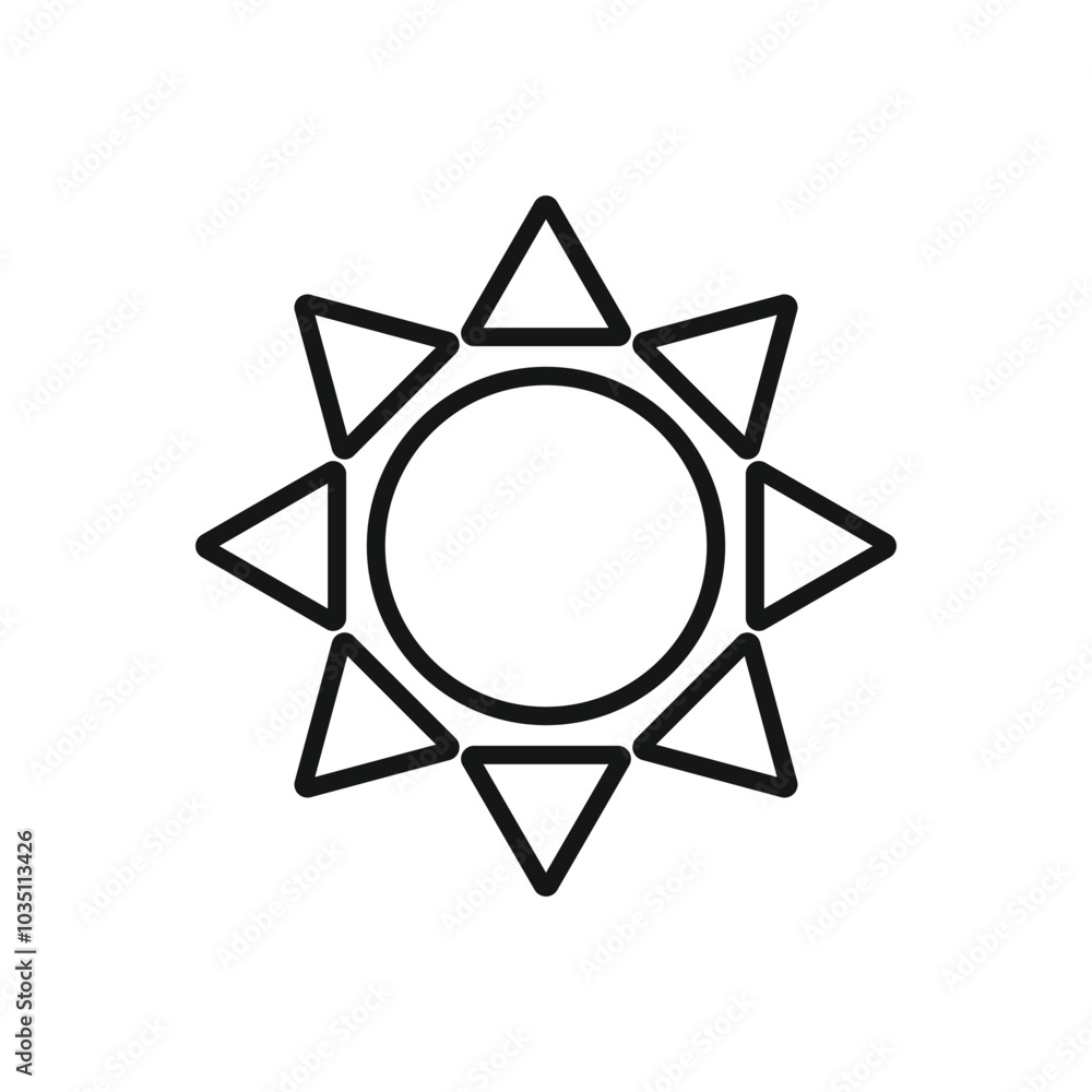 Editable Icon of Sun, Vector illustration isolated on white background. using for Presentation, website or mobile app Editable Icon of Sun, Vector illustration isolated on white background. using for Presentation, website or mobile app