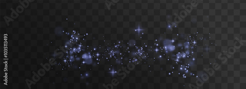 Christmas background. Powder dust light PNG. Magic shining blue dust. Fine, shiny dust bokeh particles fall off slightly. Fantastic shimmer effect. Vector illustrator.