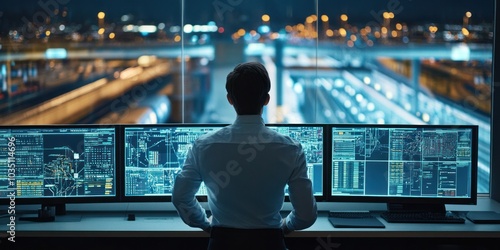 AI-driven control panel overseeing transport system networks