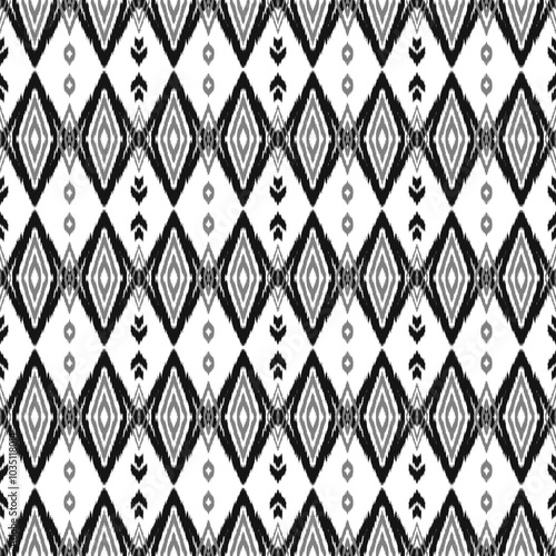 Thai ikat ethnic traditional seamless pattern on background.