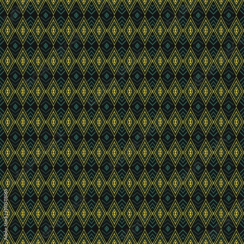 Obraz na płótnie Thai ikat ethnic traditional seamless pattern on background. w salonie