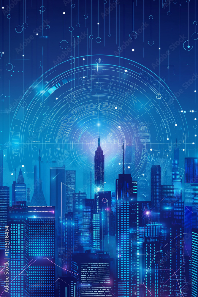 Fototapeta premium Data and cities