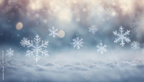 Wallpaper Mural snowflakes floating in a soft dreamy atmosphere Torontodigital.ca