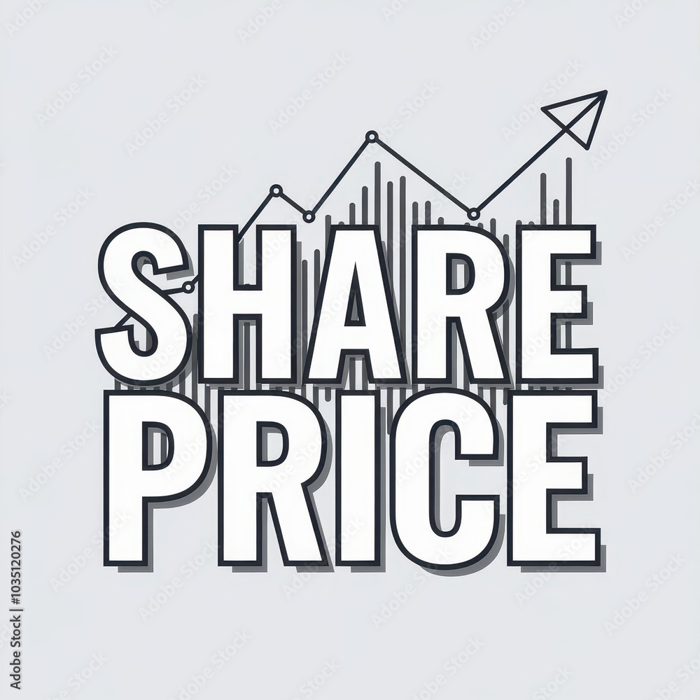 Fototapeta premium SHARE PRICE TEXT BANNER BACKGROUND, PETROL TYPOGRAPHY TEMPLATE COVER DESIGN ILLUSTRATION FOR MAKRETING, BROCHURE, FLYER, CARD, 3D LOGO, MOCKUP, DIGITAL PRINTING,SVG,PNG.