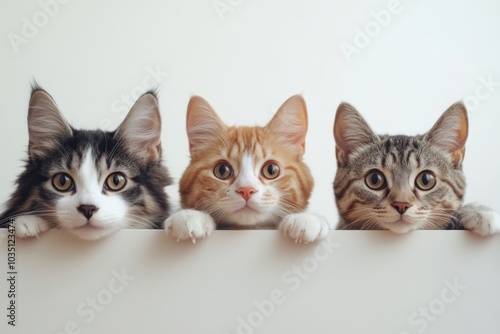 Wallpaper Mural A group of cats are standing on a white board Torontodigital.ca