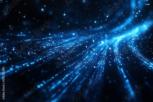 Fototapeta Naklejka Na Ścianę i Meble -  A blue wave with a lot of sparkles