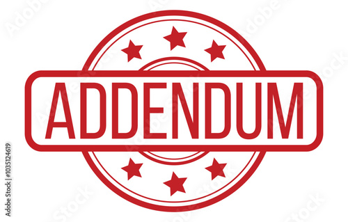 Red Addendum Rubber Stamp Seal Vector illustration isolated on white background