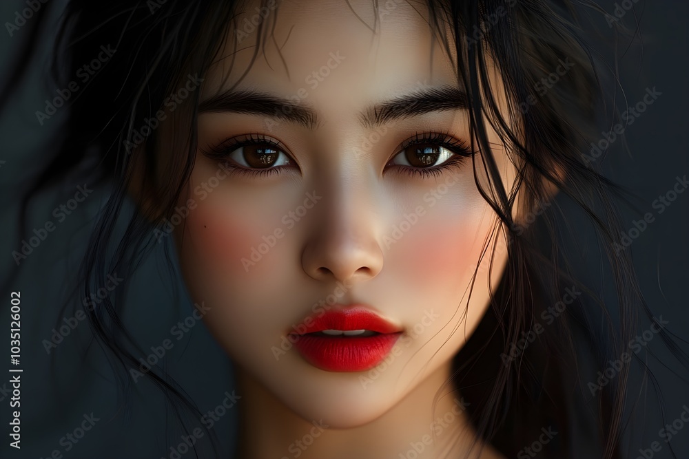 custom made wallpaper toronto digitalVery beautiful Asian woman close-up.