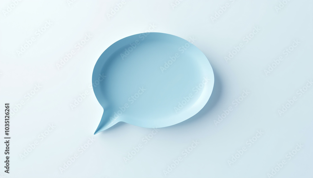 Light Blue Speech Bubble on a Clean Gradient Background Light Blue Speech Bubble on a Clean Gradient Background