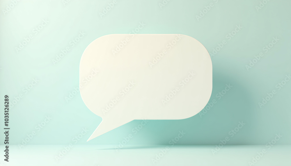 Minimalist White Speech Bubble Casting a Soft Shadow Minimalist White Speech Bubble Casting a Soft Shadow