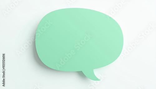  Bright Green Speech Bubble on a Soft Light Background