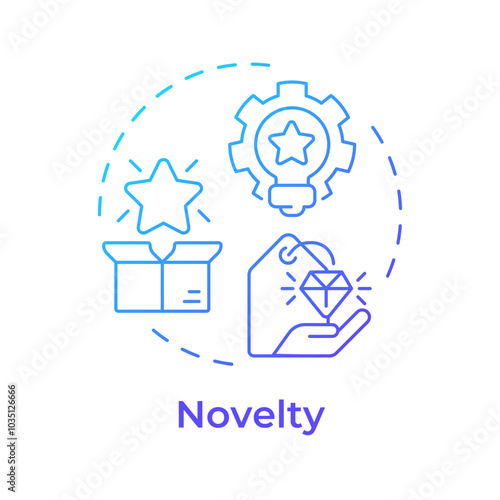 Novelty blue gradient concept icon. Personalized recommendations, preferences. Marketing, content. Round shape line illustration. Abstract idea. Graphic design. Easy to use article, blog post