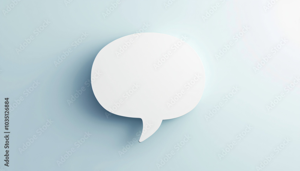 Rounded Speech Bubble with a Smooth Surface on a Blue Background Rounded Speech Bubble with a Smooth Surface on a Blue Background