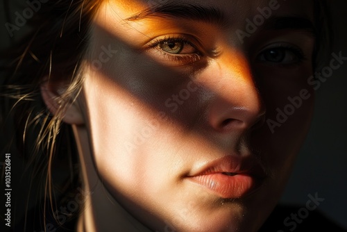 Capturing the essence a dramatic portrait illuminated by shadows and light