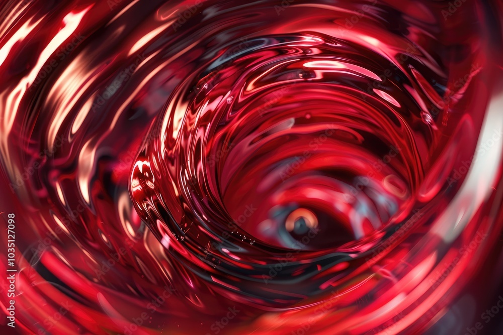 The dance of red a captivating glass of swirling wine illuminated by light