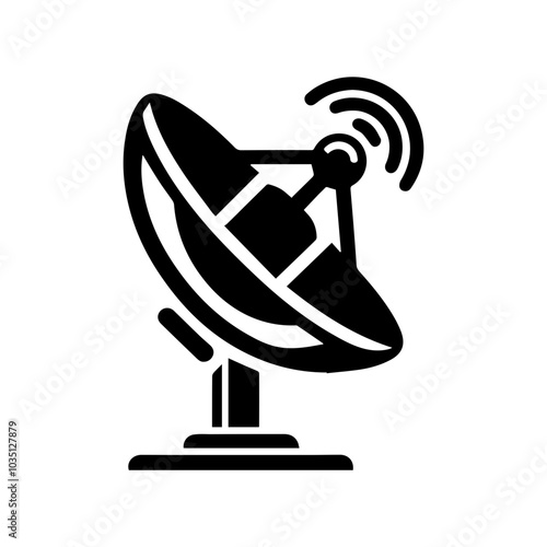 simple satelite antenna signal icon 