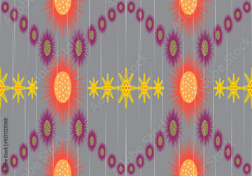 seamless ikat pattern design for fabric curtain mattresses clothing wallpaper textile ceramic background carpet floor blanket bolster pillow table cloth background ornament embroidery carpet