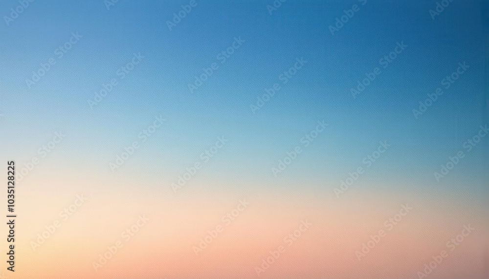 Naklejka premium Serene Gradient Sunrise to Sunset Sky Background. Tranquil Blend of Soft Blue, Peach, and Warm Hues for Inspirational Posters, Minimalist Banner Design, or Relaxing Digital Wallpaper with Copy Space