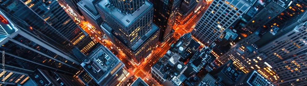 Aerial view of a cityscape discovering the intricacies of urban architecture amidst the maze of streets and buildings