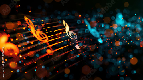 Guitar strings close-up