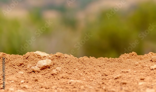 A pile of dirt made by digging a hole, Generative AI