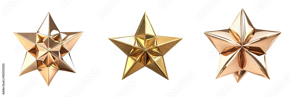 Shimmering Metallic Stars Elegant Geometric Decorative Symbols of and Victory Golden silver and bronze star shaped ornaments representing achievement success and glamour Shimmering Metallic Stars Elegant Geometric Decorative Symbols of and Victory Golden silver and bronze star shaped ornaments representing achievement success and glamour