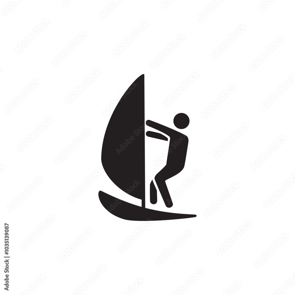 Fototapeta premium windsurfing icon symbol sign vector