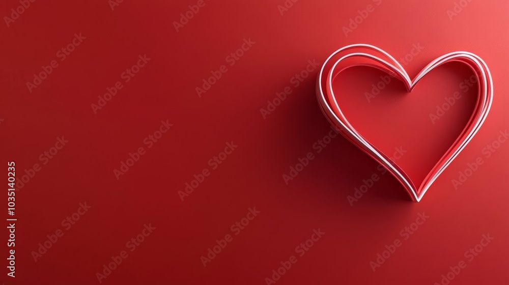 Minimalist red background for Valentine's Day in 3D illustration Minimalist red background for Valentine's Day in 3D illustration