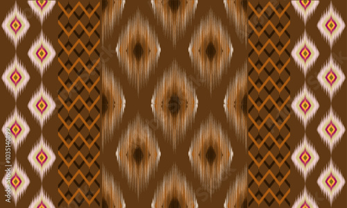 Abstract brown background, Thai ethnic pattern, indigenous tribes, design for background, print on fabric, fashion, carpet, wallpaper or wrapping paper.
