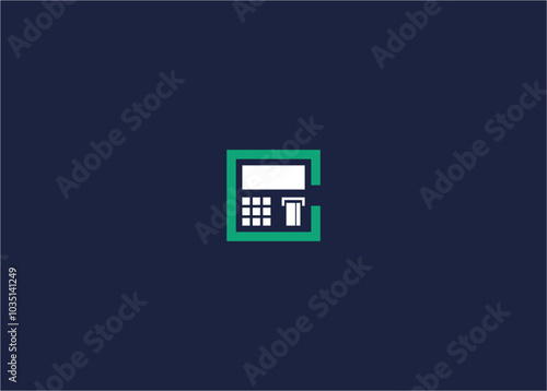 Letter c with atm machine logo icon design vector design template inspiration