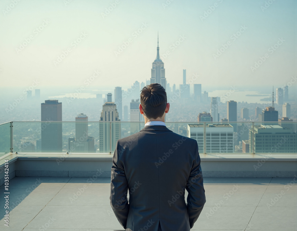 Businessman Skyline View. Businessman Skyline View.