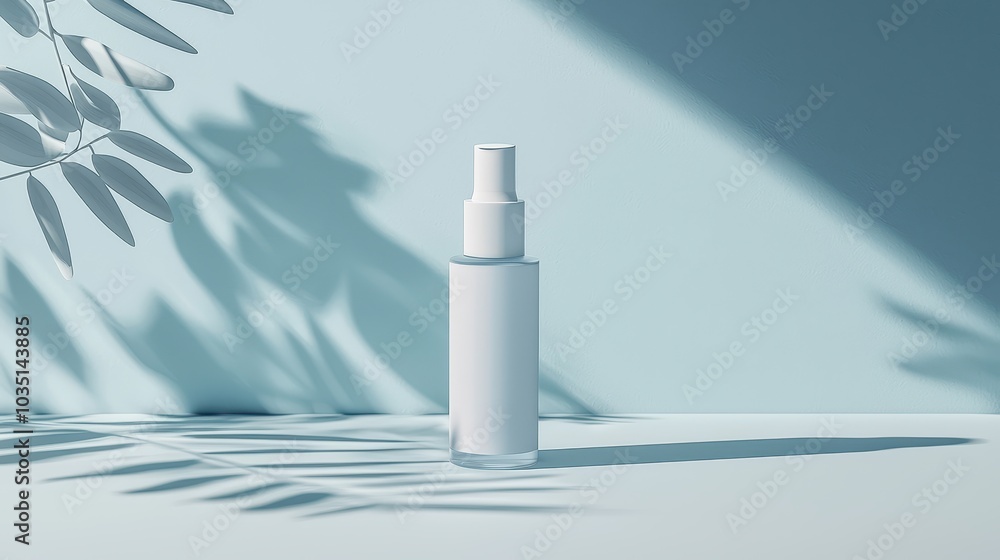 Elegant Minimalist Spray Bottle on Soft Background Elegant Minimalist Spray Bottle on Soft Background