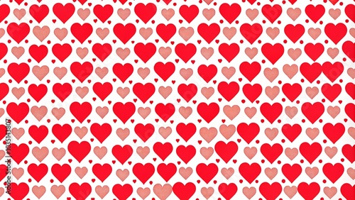 Red hearts pattern on white background.